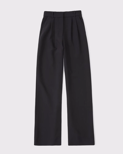 A&F Sloane Tailored Wide Leg Pant - Black or Brown