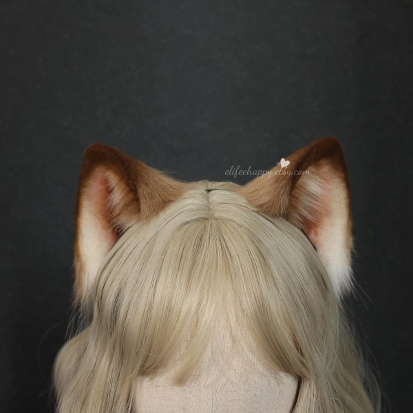 Faux Fur Cat Ears & Tail Set: Handmade Plush Cosplay Costume