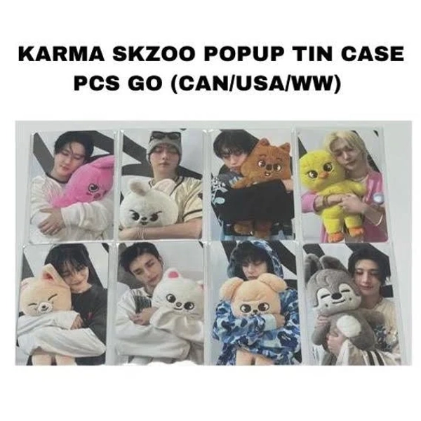 Official Stray Kids x SKZOO SKZ Karma Popup Tin Case POB Photocards