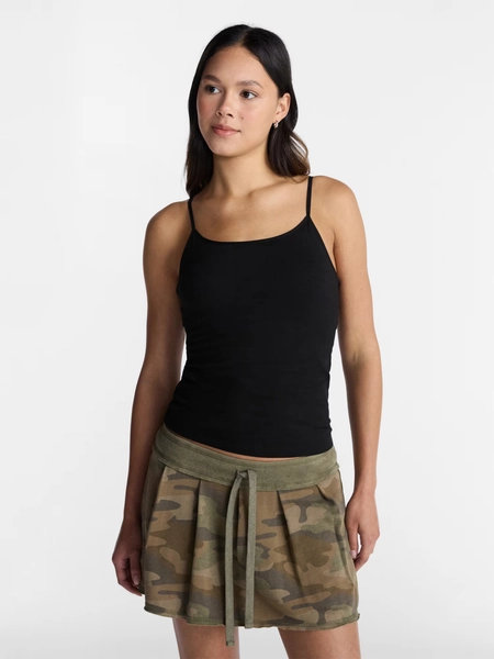 No Boundaries Cropped Cami Top with Shelf Bra, Women's XXS-XXL - Walmart.com