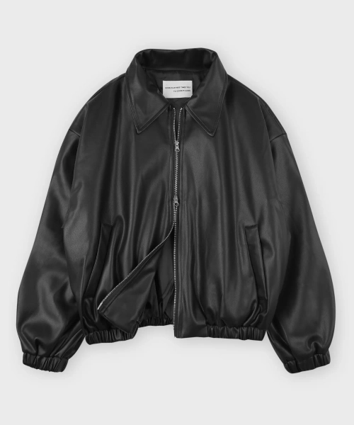 Vegan Leather Overfit Blouson [Black]