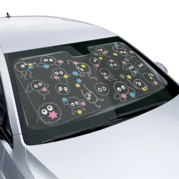 Soot Sprites Sunshades Car Visor Studio Ghibli sunshade Anime Visor Soot Sprites Windshield Visor Anime Shade Anime Car Accessory Totoro