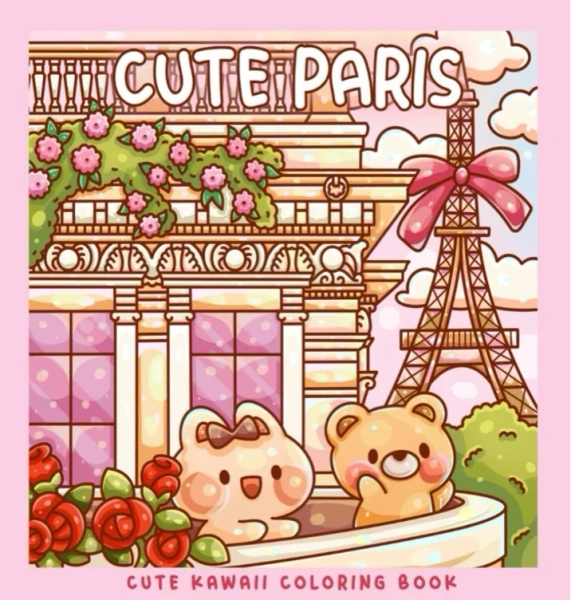 Cute Paris: A Kawaii Coloring Book Adventure: Color Adorable Paris Landmarks and Cute Kawaii Characters – Perfect for Kids and Busy Adults : Kitsch, Miss: Amazon.com.au: Books