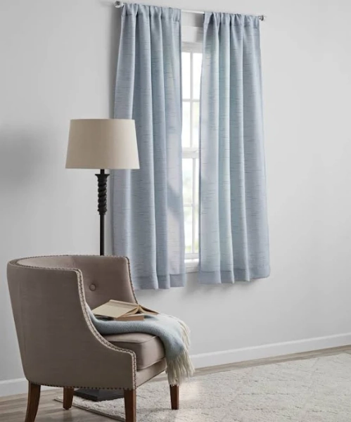 Mainstays Como Textured Light Filtering Indoor Curtain Panel Pair