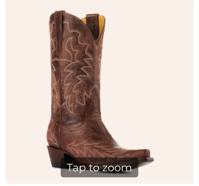 Cavender’s Women’s Brass Vesuvio Brown Leather Snip Toe Cowboy Boots - Cavender’s