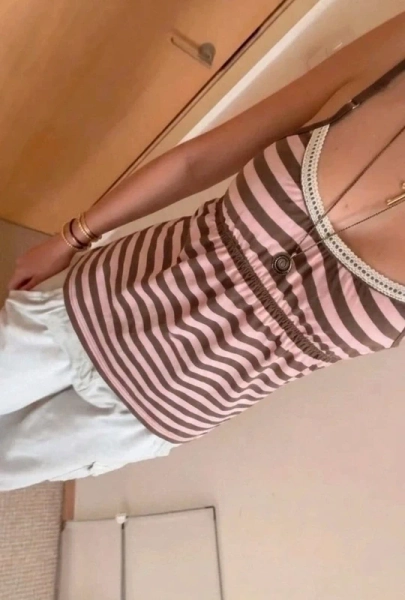 Y2K Brown and Pink Babydoll Vest