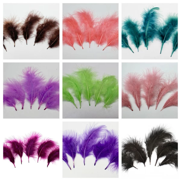MARABOU PLUMAGE Feathers 2-5" in Many Colors for Craft Millinery Halloween Costume Decor DIY School Projects