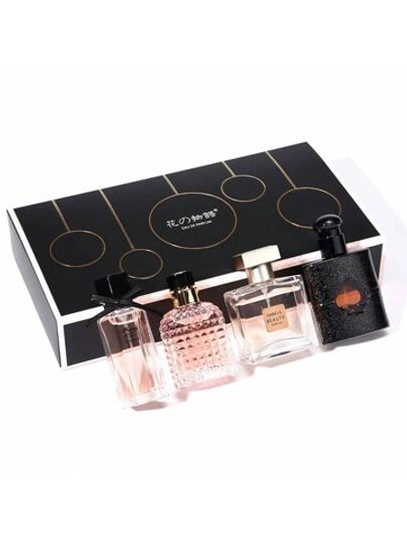 Four Pcs Perfume Filled Long Lasting Fragrance Perfume Gift Box 4 Sets,Perfumes For Women Eau De Parfum For Men For A Long-Lasting Scent,Body Perfume Spray, Home Fragrance Spray, Car Fragrance,25ML*3+30ML