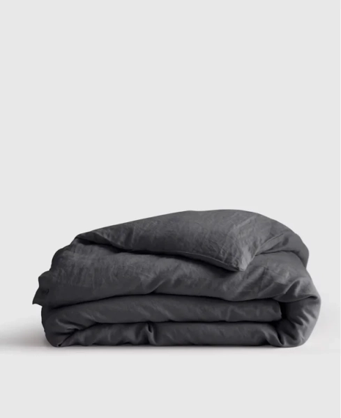Linen Duvet Cover | Quince in Charcoal