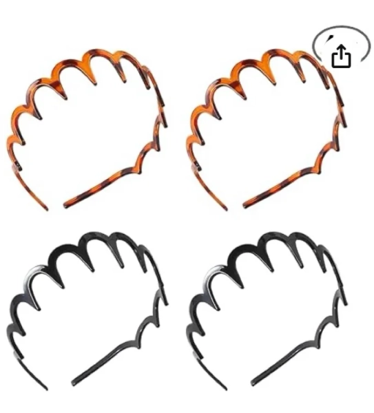 4 Stück Zickzack Haarreif,Make Up Haarreif,Haifischzahn Haarkamm Kunststoff,Gewelltes Zickzack Haarreifen,für Sport Fitness Tägliches für Damen (Schwarz/Leopardenbraun) : Amazon.de: Kosmetik