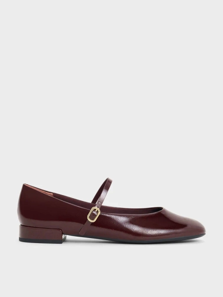 Gertrude Patent Round-Toe Mary Janes