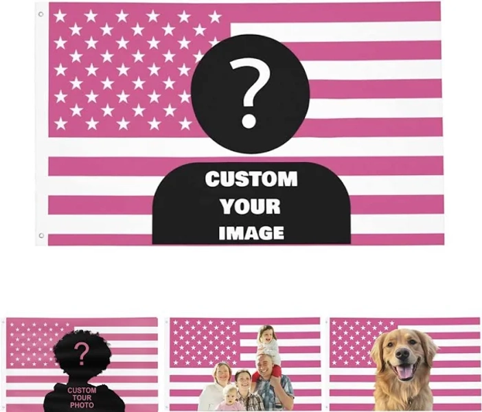 Custom Pink America Flag 3X5 Ft Personalized Flags Design Your Image