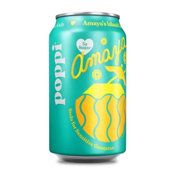 Poppi Amaya Island Colada Prebiotic Soda - 12oz Can