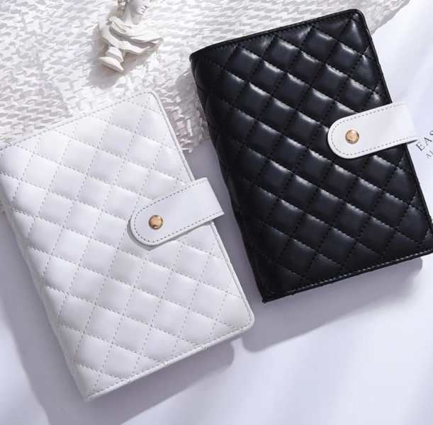A6 Blcak White DIY Binder Notebook Cover Diary Agenda Planner Paper Cover School Stationery - AliExpress 21