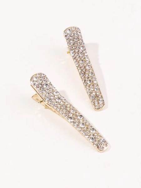 2pcs Rhinestone Decor Hair Clip Royal Hair Accessories For Women Claw Clips Hair Claws Hair Barrettes, School Stuff, Looks Of Party, Head Accessories, Hairpin - Size one-size