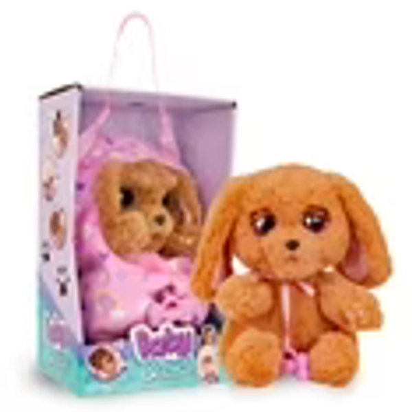 IMC Toys Baby Paws - Cocker Spaniel Puppy with Carrier | Soft and Cuddly Toy Puppy That Make 5 Adorable Sounds for Kids, Ages 18M+