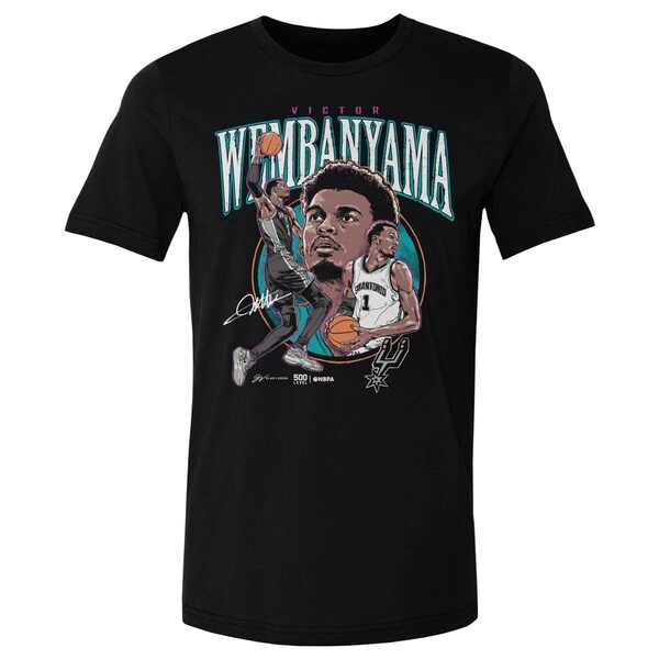 Men's San Antonio Spurs Victor Wembanyama 500 Level Black Trio T-Shirt