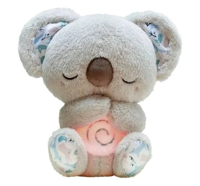 Newborn Sleep Breathing Baby Soothing Koala Companion Plush Doll Toy