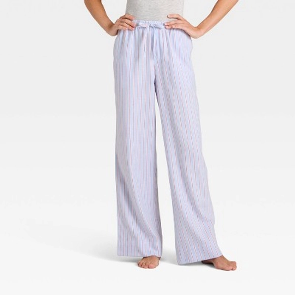 Women's Striped Flannel Pajama Pants - Auden™ Blue XS