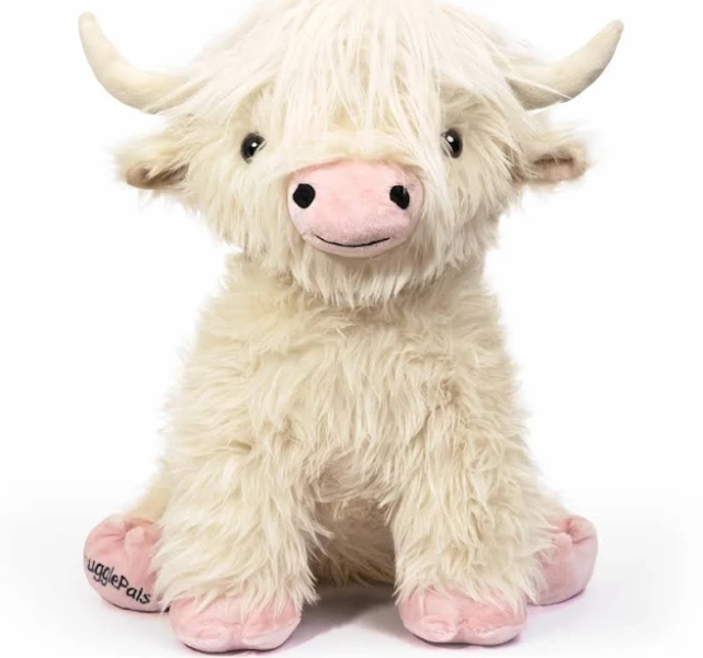 Jumbo White & Purple Highland Cow SnugglePal