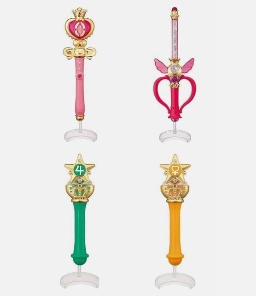 Bandai Sailor Moon Gashapon Vol 2 Stick Rod &amp; Transformation Wands Set of 4 New