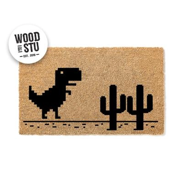 Doormat - T Rex in the Desert - Video Game Scene - Welcome Mat - Funny Gift - Home Doormat - Funny Doormat - Front Door Decor 3554**