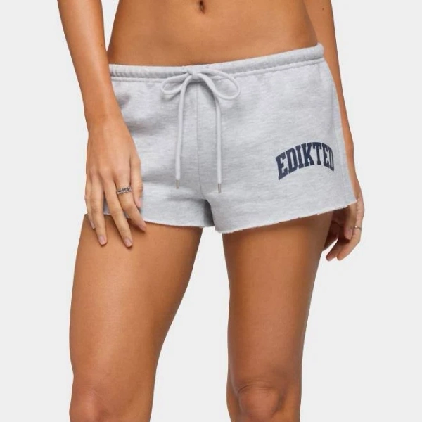 Edikted Sporty Babe Edikted Micro Shorts - Grey - Size: X-Small