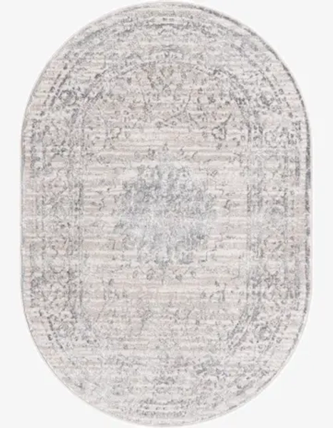 Gray 4' x 6' Derbyshire Oval Rug | Rugs.com