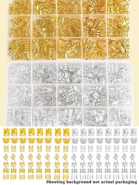 70Pcs Hair Beads Hair Cuffs Braiding Hair Rings Alloy Hair Charms For Loc Braids Hair Adjustable Metal Braid Hair Jewelry Hair Accessories Hair Clips, School Stuff