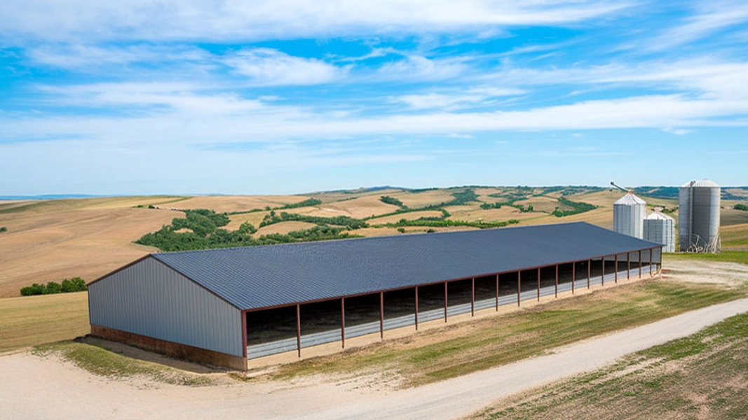 70x300 Metal Barn/Shed for 600 Cattle - (21,000 Sq Ft) with Commercial Roll Up Doors, Walk Door - Prefab Steel Kit Package