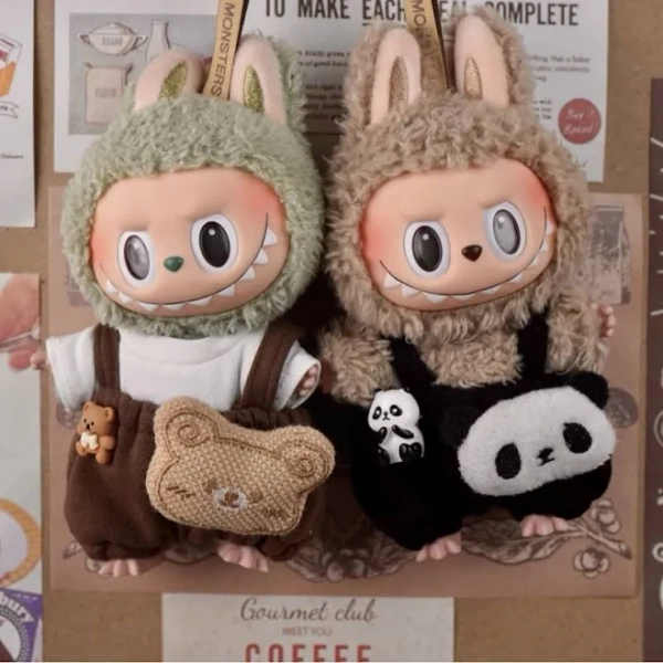 Cute Labubu Plush Dolls 3.0 Sitting Party Diy Clothing Toys Accessories for 15/17cm Labubu Doll