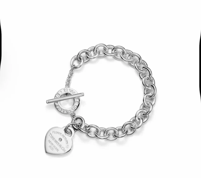 Return to Tiffany® Heart Tag Bracelet in Silver with a Diamond, Medium