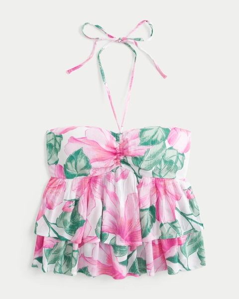 Tiered Halter Babydoll Top