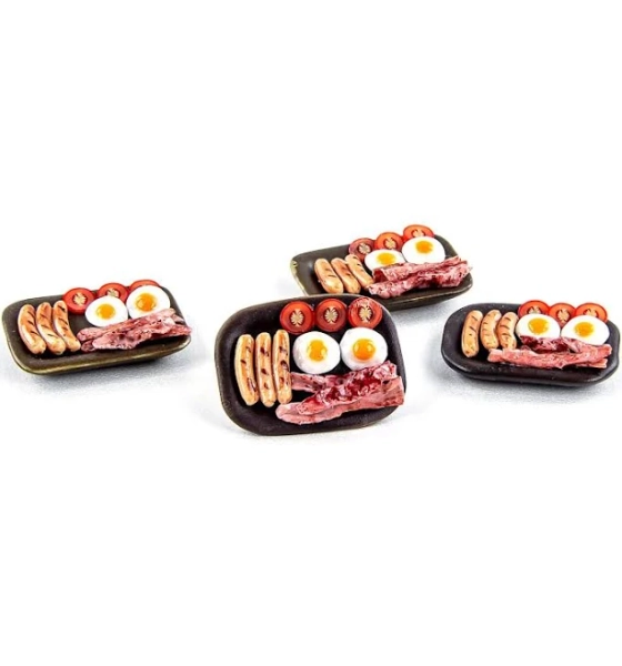 4 Miniature breakfast Dollhouse miniatures food Tiny food