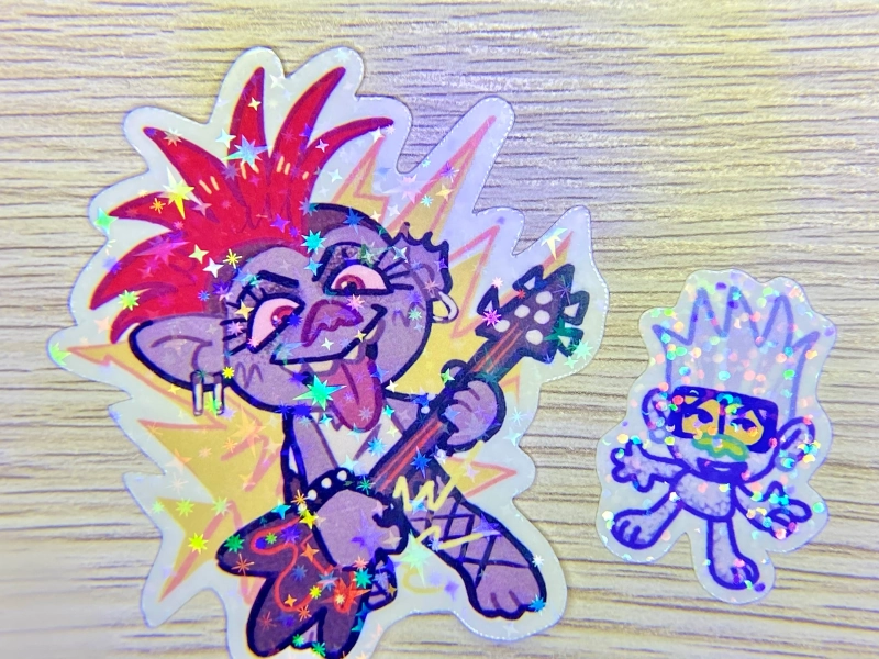 trolls barb holographic stickers