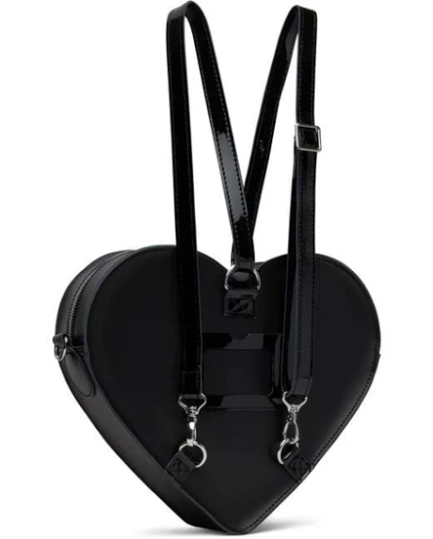 Dr. Martens Womens Black Heart Shaped Leather Backpack