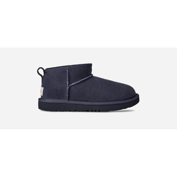 UGG® Kids' Classic Ultra Mini Sheepskin Classic Boots in New Navy, Size 6K