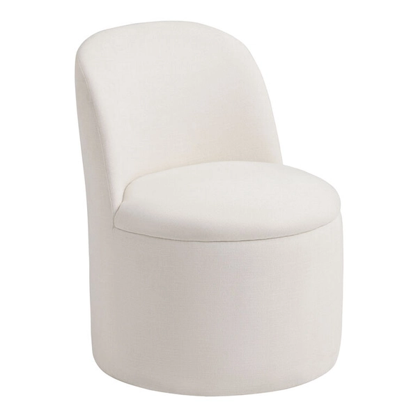 Ivory Mirah Round Upholstered Swivel Dining Chair