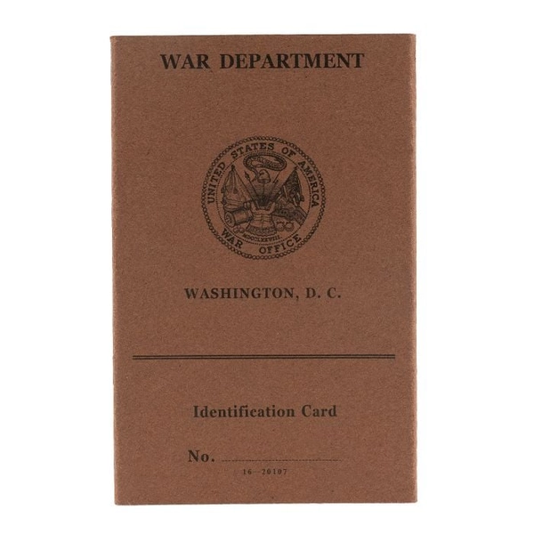 US War Department Identity Card