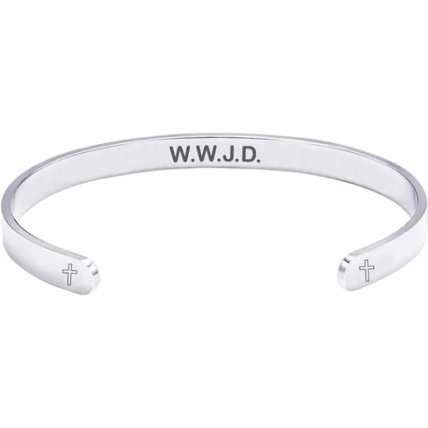 WWJD Hidden Message Cuff Bracelet