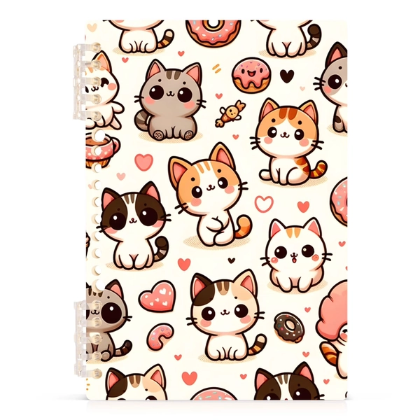 Cute Cats Spiral Journal Notebook College Ruled Notebook 8.3" x 5.7" A5 Lined Thick Paper Page - Walmart.com