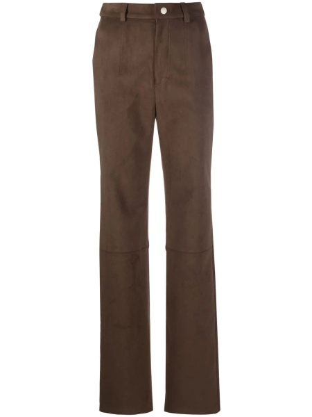 Nanushka pantalon droit en daim artificiel | S