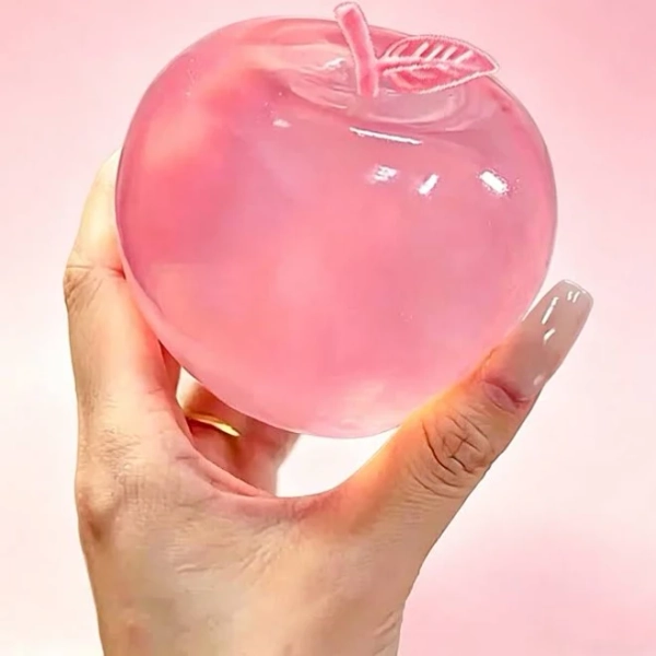 Pink Apple Squeeze Toy Soft Squishy Slow Rebound Fidget Stress Relief Anxiety TPR Novelty Gag Gift For Kids Adults,Green Apple