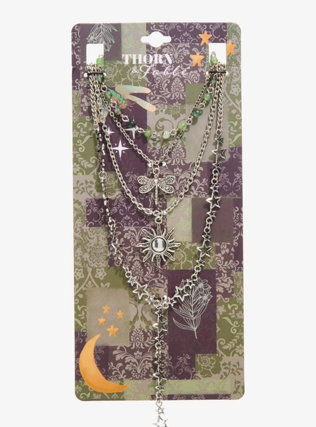 Thorn & Fable Dragonfly Star Lariat Necklace Set