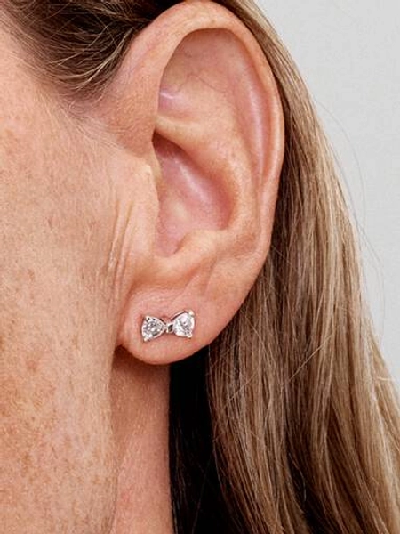 Sparkling Small Bow Stud Earrings | Sterling silver | Pandora US