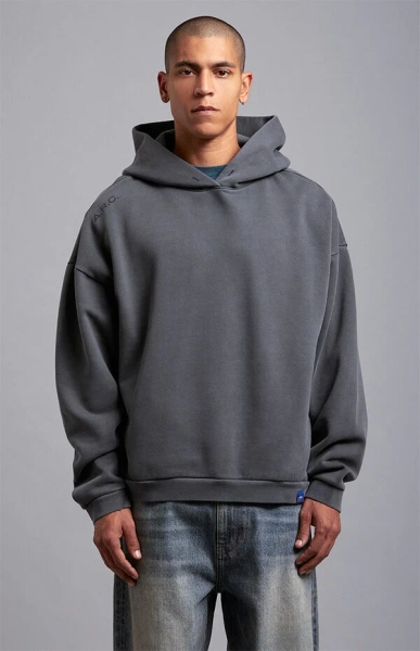 Black Vintage Wash Heavyweight Fleece Hoodie