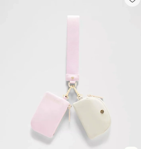 Dual Pouch Wristlet - pink
