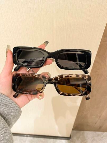 2pcs Y2K Square Cute Vintage Beach Fashion Eyeglasses For Men & Women