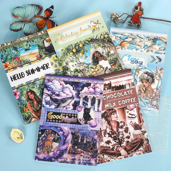 Sticker Book - Summer, Night, Seaside, Coffee, Magic