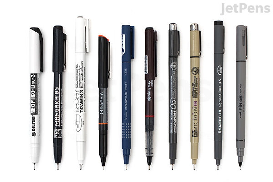 JetPens Drawing Pen Sampler - Medium Tip